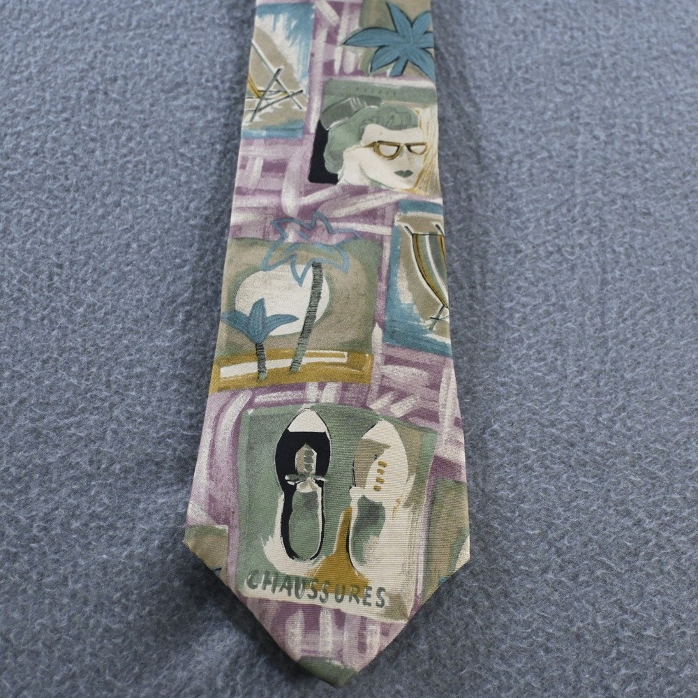 Windsor Mens Vintage Chaussures Novelty Print Silk Necktie OS Multicolor